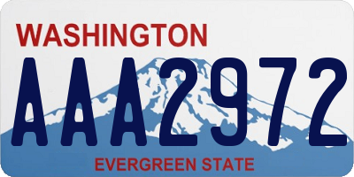 WA license plate AAA2972