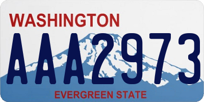 WA license plate AAA2973