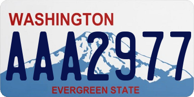 WA license plate AAA2977