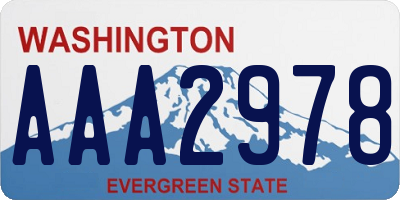 WA license plate AAA2978