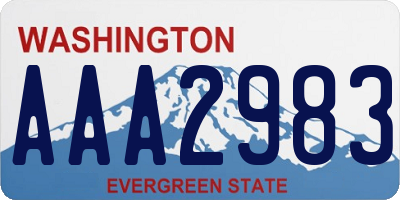 WA license plate AAA2983