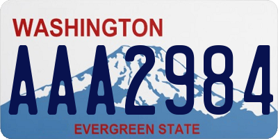 WA license plate AAA2984