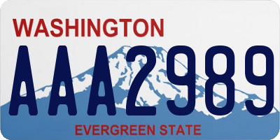 WA license plate AAA2989