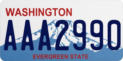 WA license plate AAA2990