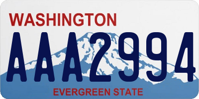 WA license plate AAA2994