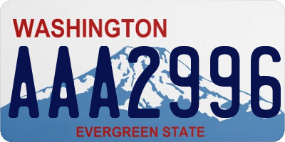 WA license plate AAA2996