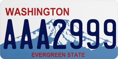 WA license plate AAA2999