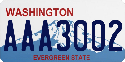 WA license plate AAA3002