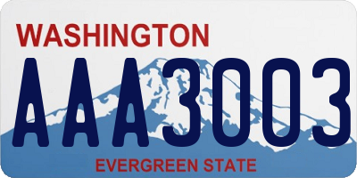 WA license plate AAA3003