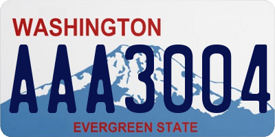 WA license plate AAA3004