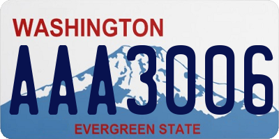 WA license plate AAA3006