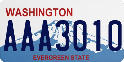 WA license plate AAA3010