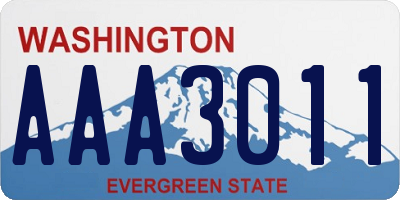 WA license plate AAA3011