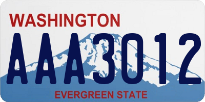 WA license plate AAA3012