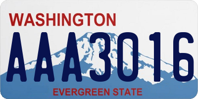 WA license plate AAA3016