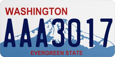 WA license plate AAA3017