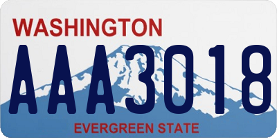 WA license plate AAA3018