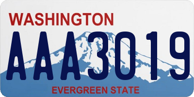 WA license plate AAA3019