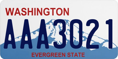 WA license plate AAA3021