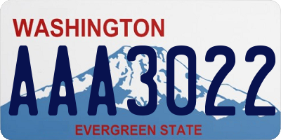 WA license plate AAA3022