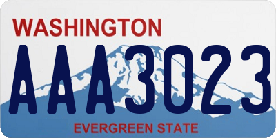 WA license plate AAA3023