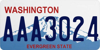 WA license plate AAA3024