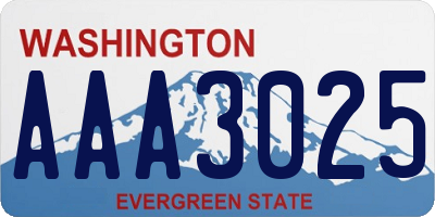 WA license plate AAA3025