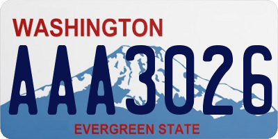 WA license plate AAA3026