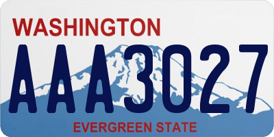 WA license plate AAA3027