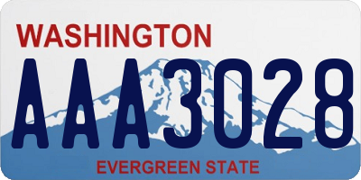 WA license plate AAA3028