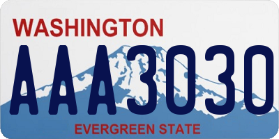 WA license plate AAA3030