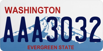 WA license plate AAA3032