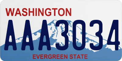 WA license plate AAA3034