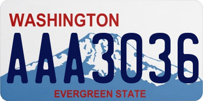 WA license plate AAA3036