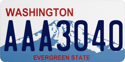 WA license plate AAA3040