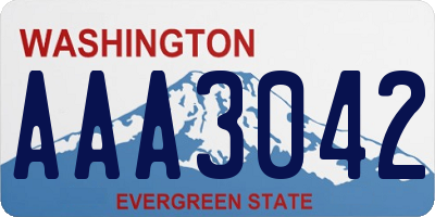 WA license plate AAA3042