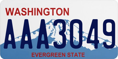 WA license plate AAA3049