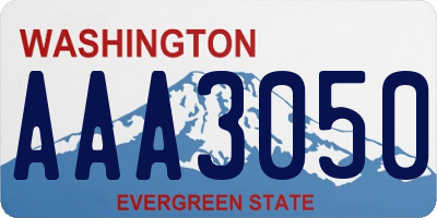 WA license plate AAA3050