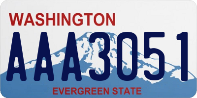 WA license plate AAA3051