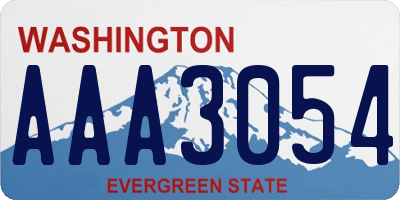 WA license plate AAA3054