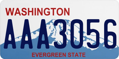 WA license plate AAA3056