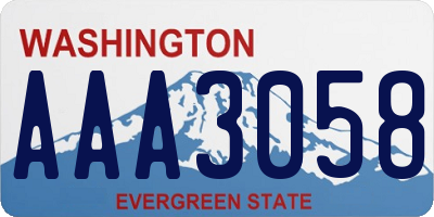 WA license plate AAA3058