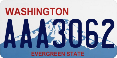 WA license plate AAA3062