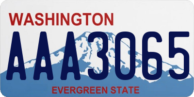 WA license plate AAA3065