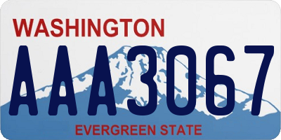 WA license plate AAA3067