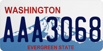 WA license plate AAA3068