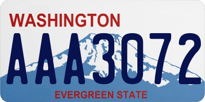 WA license plate AAA3072