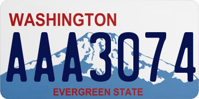 WA license plate AAA3074