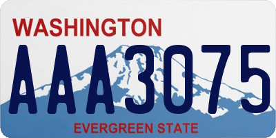 WA license plate AAA3075