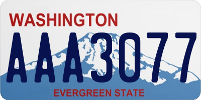 WA license plate AAA3077